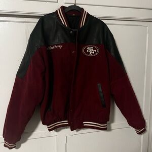 San Francisco 49ers Varsity Jacket - Red and Black 1980s vintage